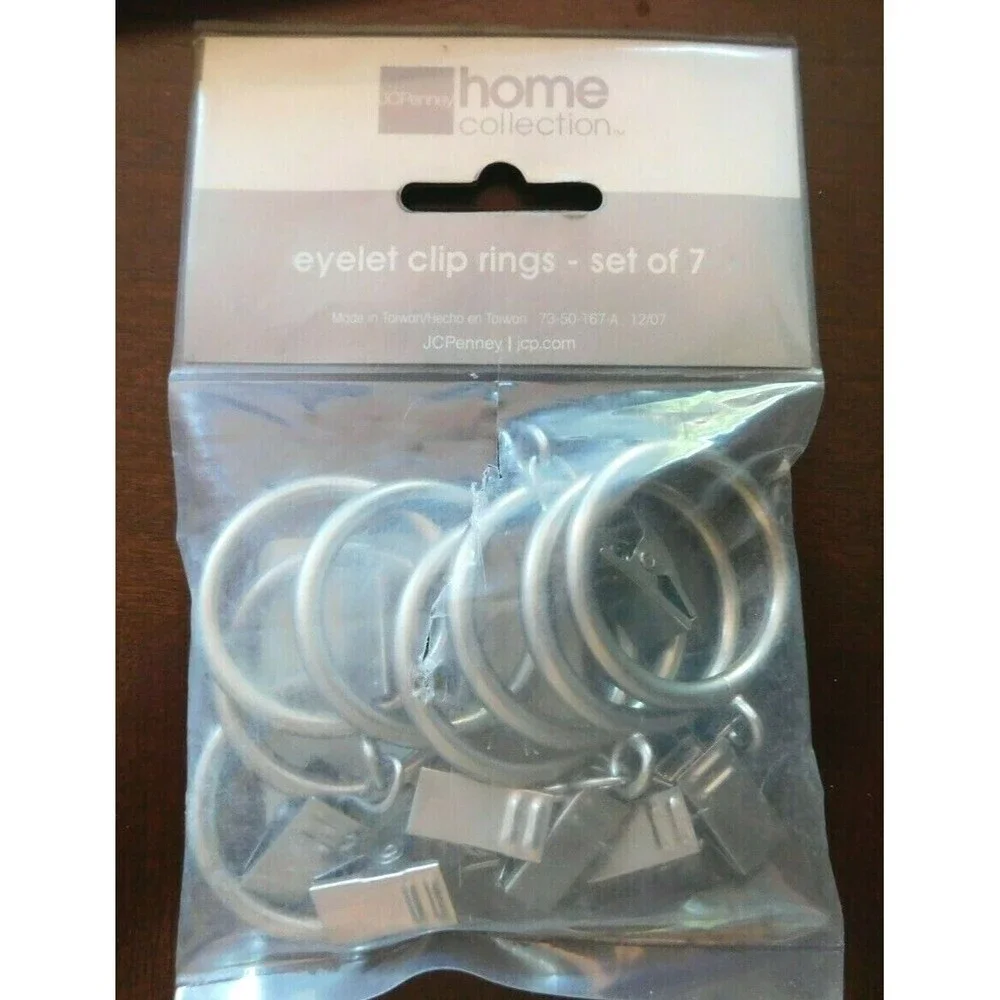 JCPenney home collection Pewter Clip Rings (1 Package / 8 Rings total)